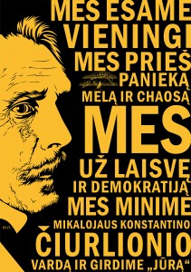 CIURLIONIS PROTESTAS JUODAI GELTONAS